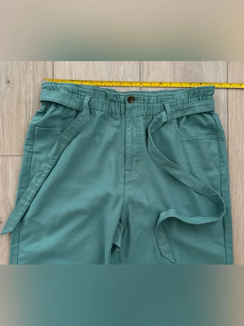 J. Crew women’s green size 14 cropped paper-bag waist loose cotton pants new NWT